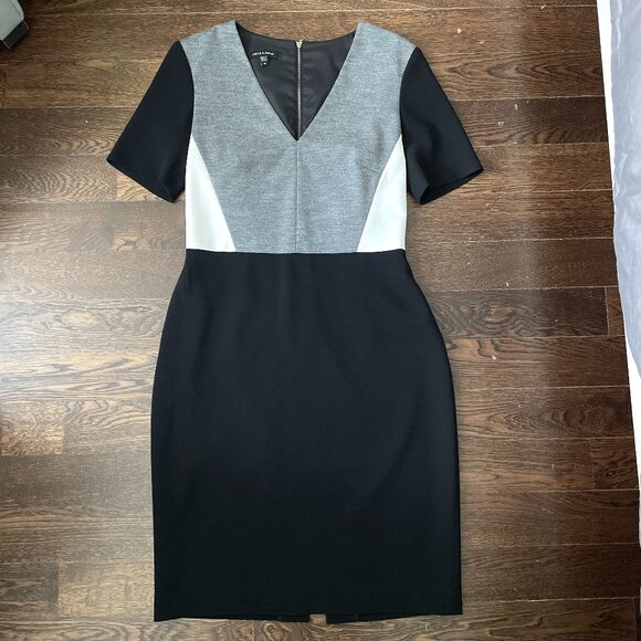 Judith and Charles wool blend Gray/Black/Cream dress-Size 10 - Picture 1 of 12